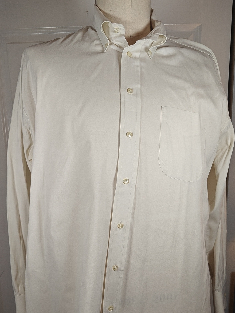 Vintage Gitman Bros Made In USA Pinpoint Cotton Oxford Dress Shirt 18x34